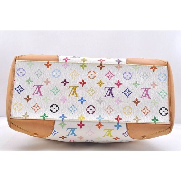 Auth Louis Vuitton Monogram Multicolor Claudia Hand Bag White Lv - Picture 5 of 16